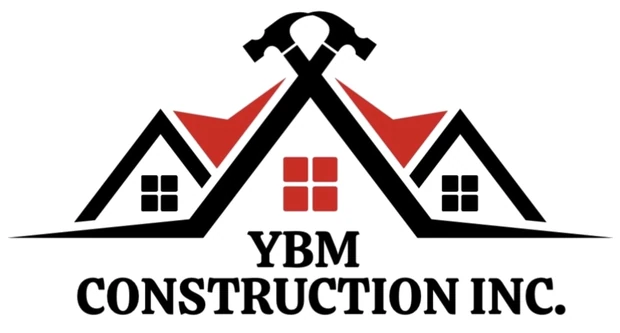 YBM Construction Inc. roof and hammers logo